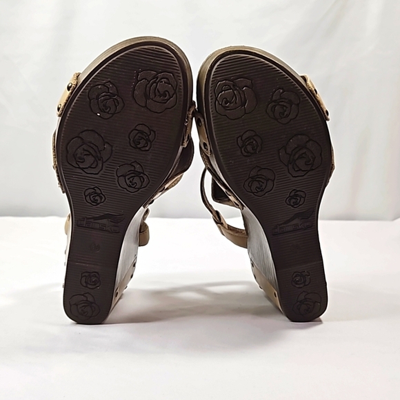 Dansko Tan Leather  Womens Wedge Sandals Sz 38 - Picture 8 of 8